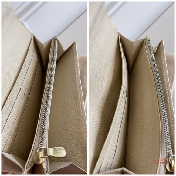 Authentic LOUIS VUITTON Damier Azur Coated Canvas Leather Sarah Long Wallet - Picture 10 of 13